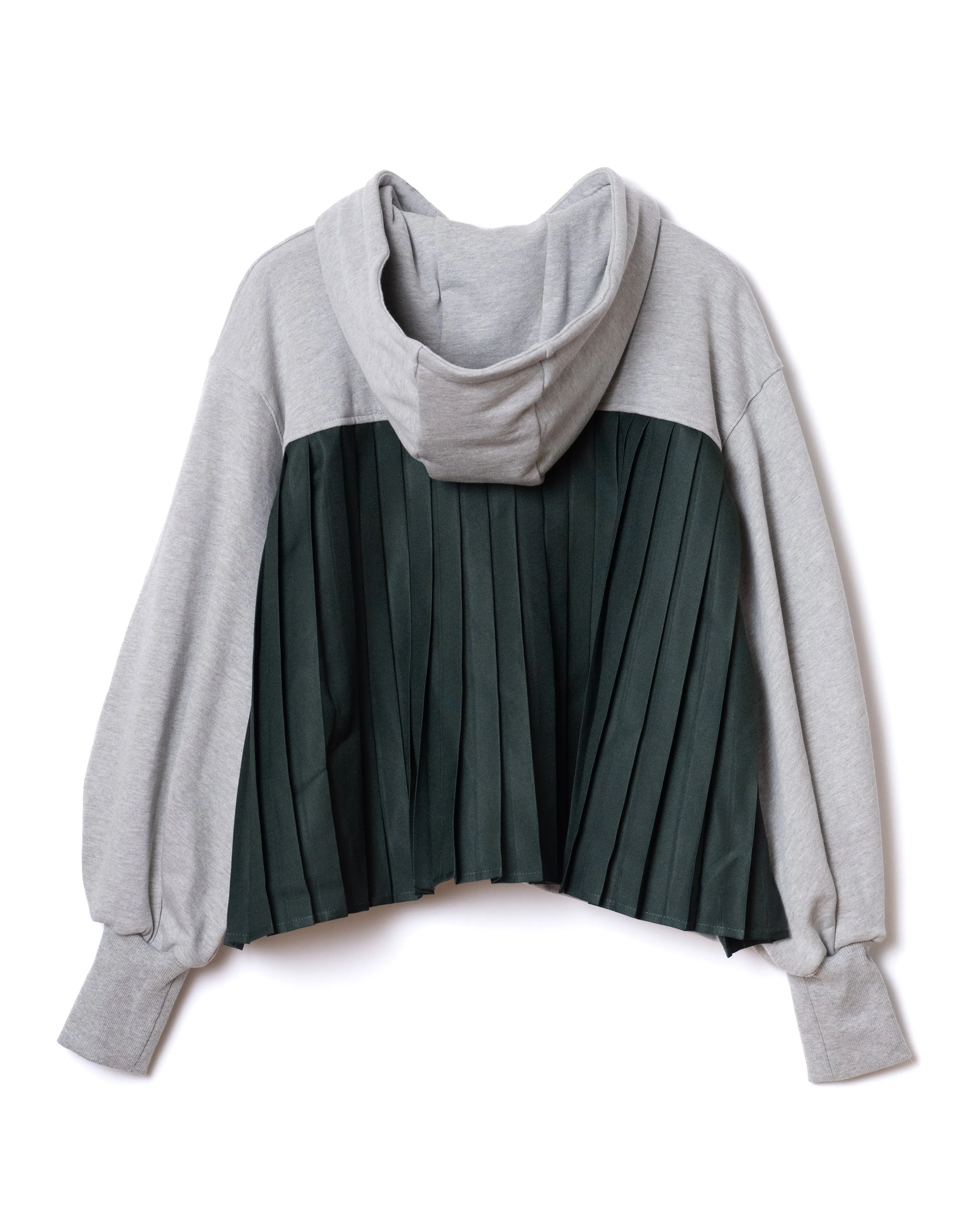 NON TOKYO / BACK PLEATS SWEAT PARKA (GRAY×GREEN)