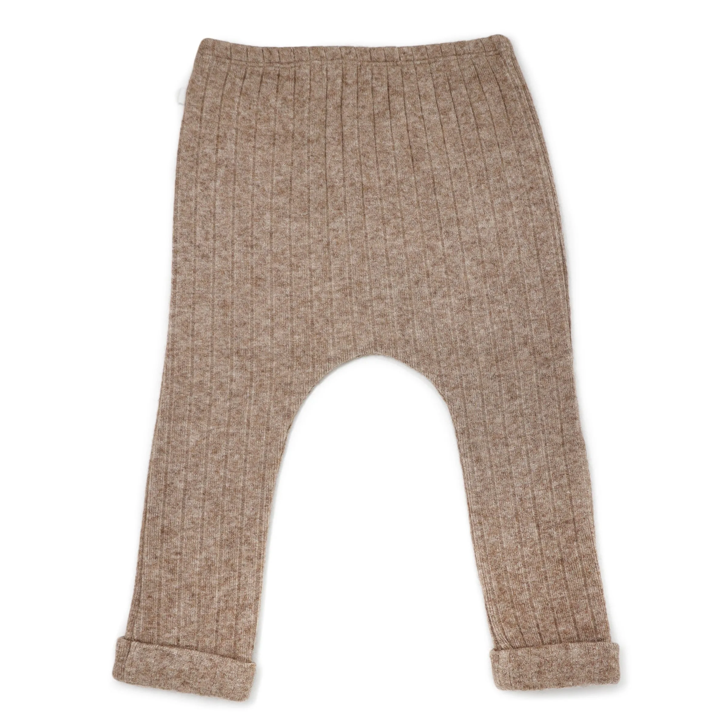 oh baby! Wide Rib Sweater Knit Patch Pant - Mushroom Heather