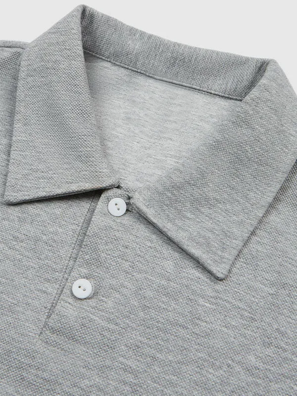 Outdoor Polo Sweater in Grey Color