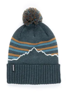 Patagonia Powder Town Beanie - Fitz-Roy Stripe: Smolder Blue