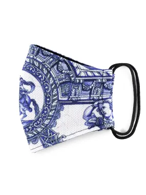 Patterned Face Mask Printed Cover Reusable World Art Series (Delft)