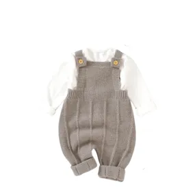 Petite Knit® Strap Baby Romper & Hat Set