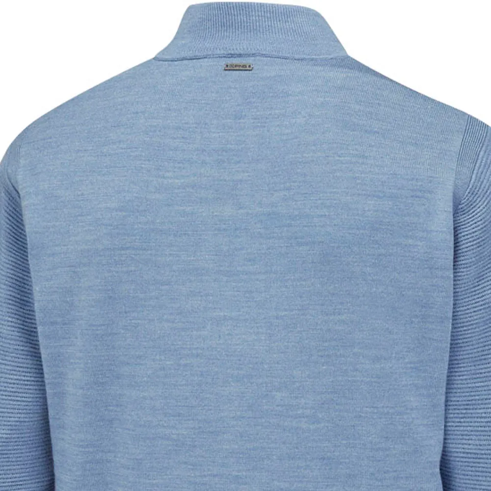 Ping Croy 1/4 Zip Pullover - Stone Blue Marl