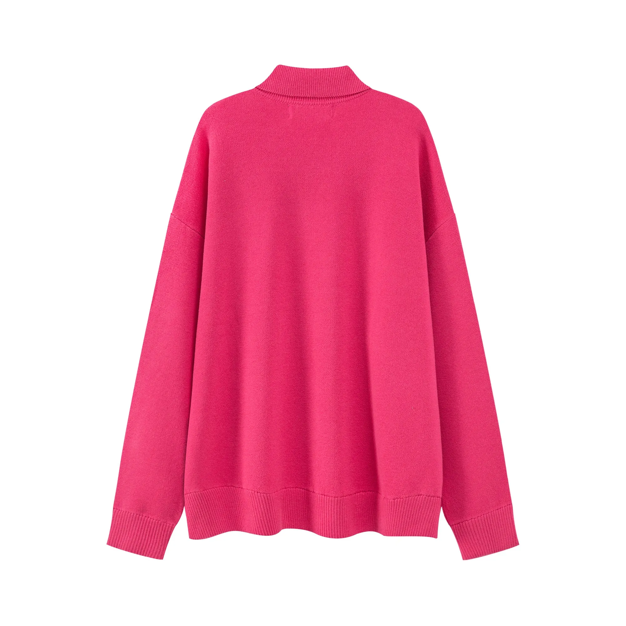 Polo Collar Long Sleeve Knit Sweater