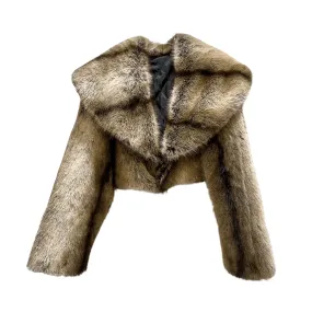 Pre Order:  Large Lapel Faux Fur Coat