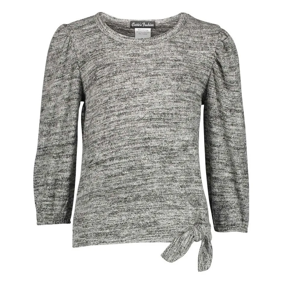 Puffed Sleeve Sweater GIRLS in Gray