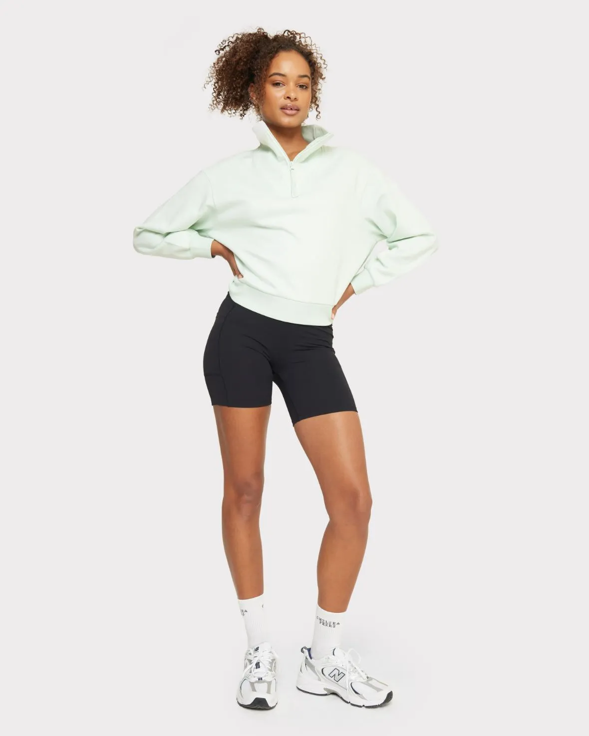 Quarter-Zip Sweatshirt - Pastel Green