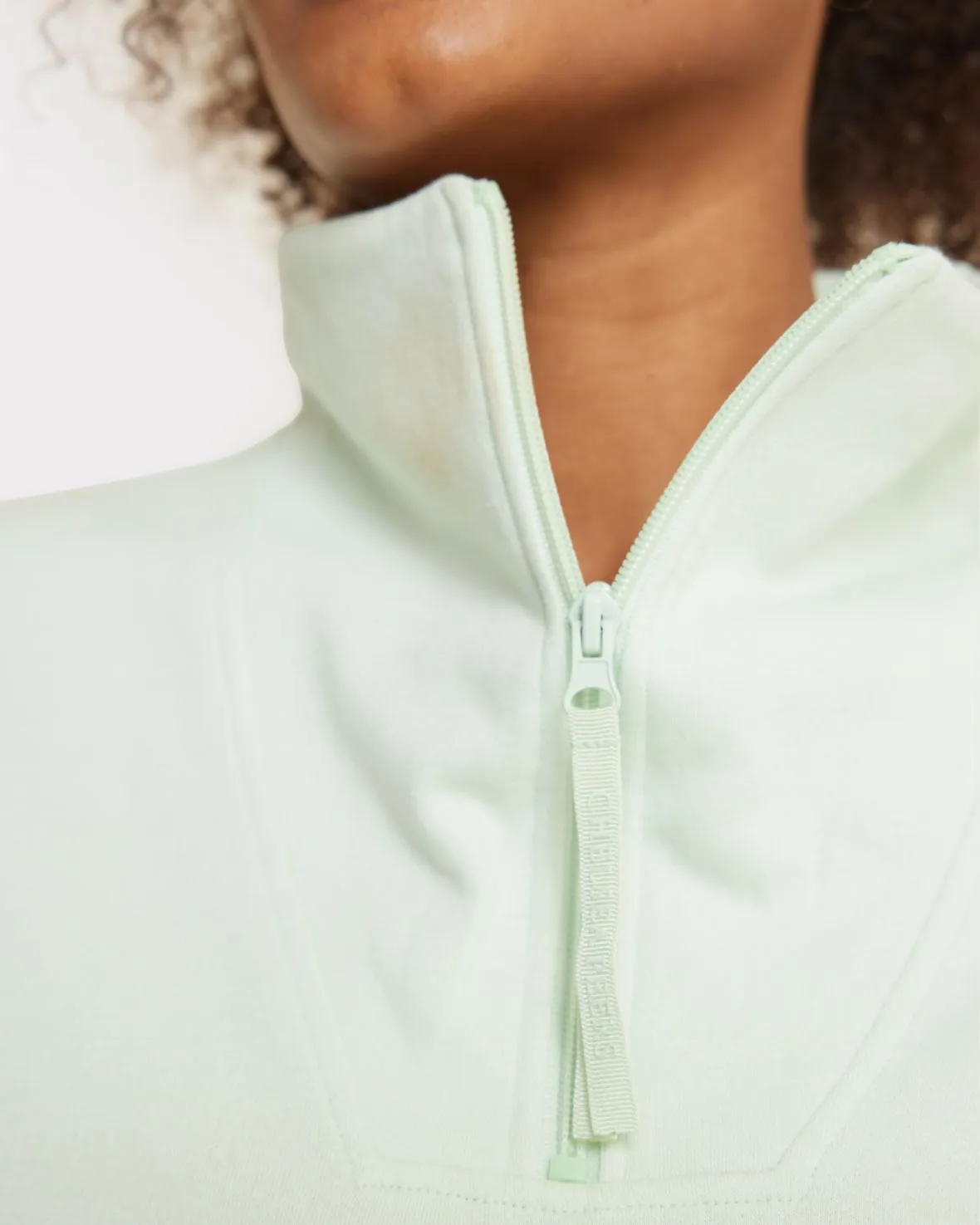 Quarter-Zip Sweatshirt - Pastel Green