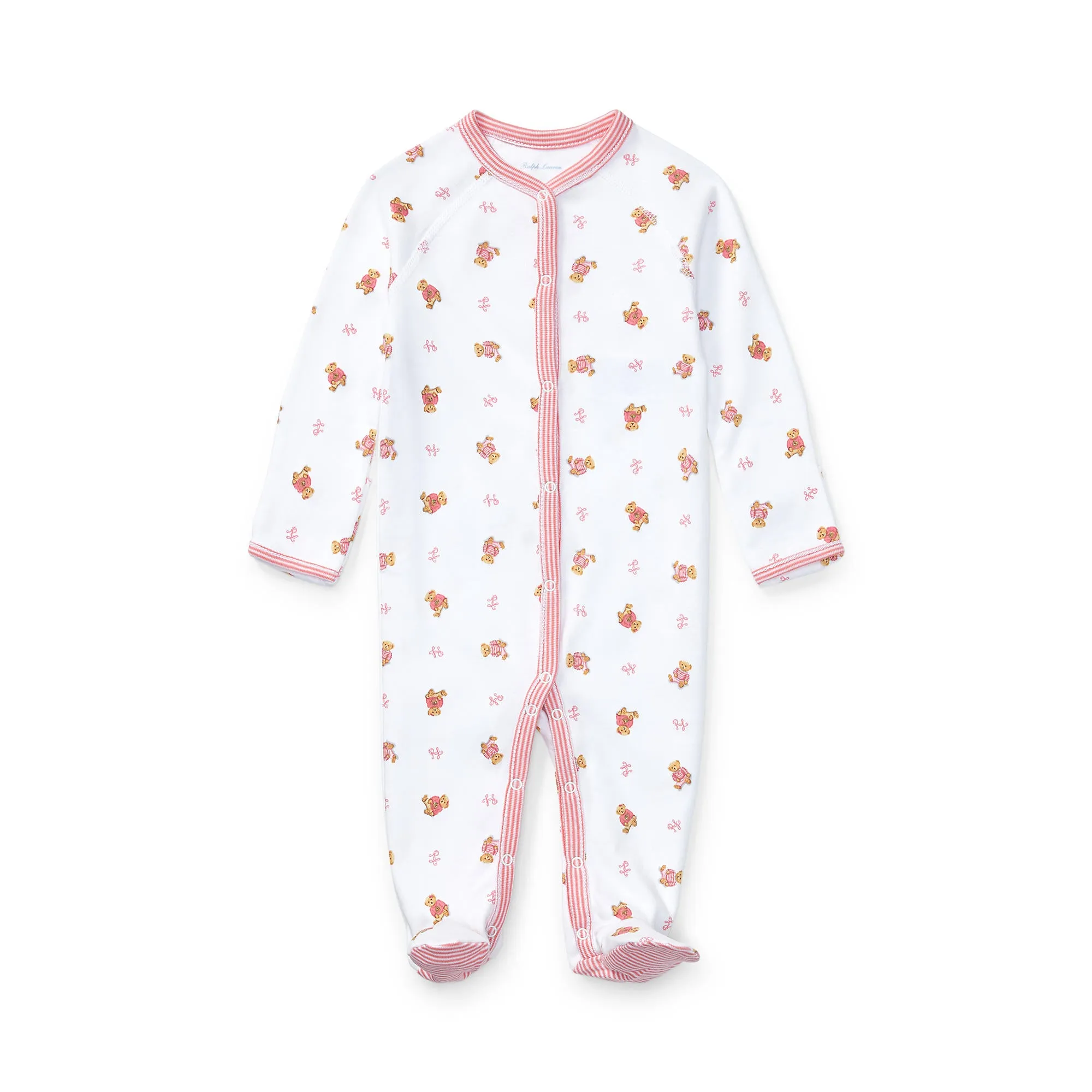 Ralph Lauren Baby Girls Polo Bear Cotton Coverall