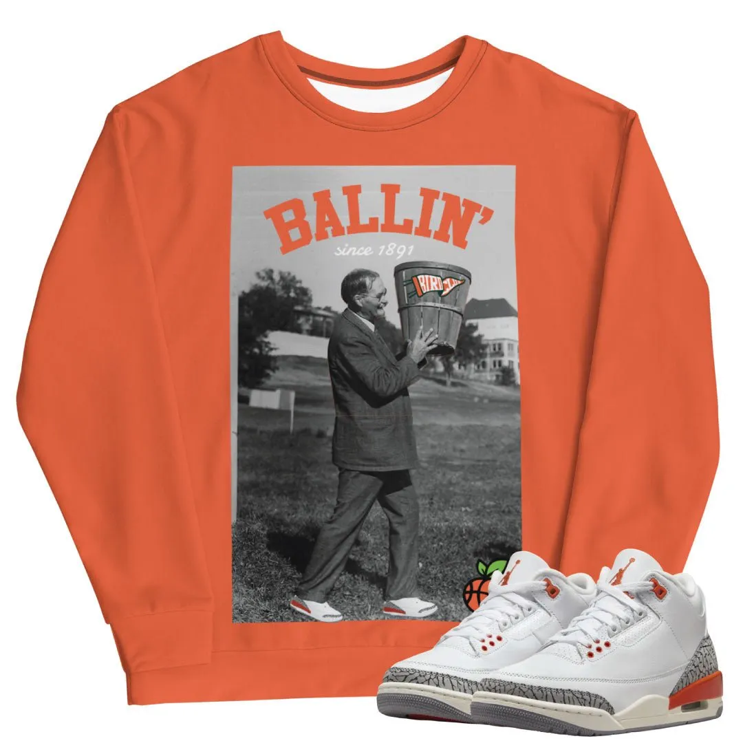 Retro 3 "Georgia Peach" Peach Bucket Sweater