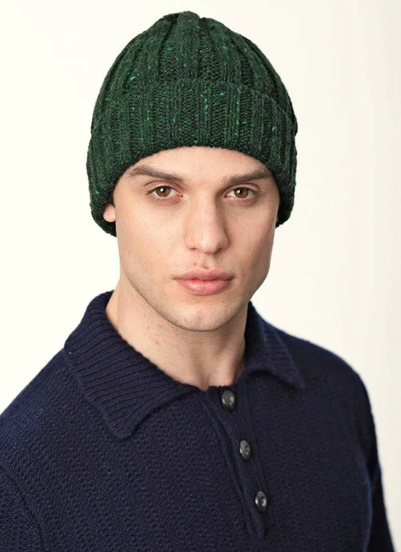 Ribbed Hat - Bottle Green - Fisherman Out of Ireland