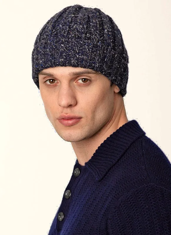 Ribbed Hat - Navy Slate - Fisherman Out of Ireland