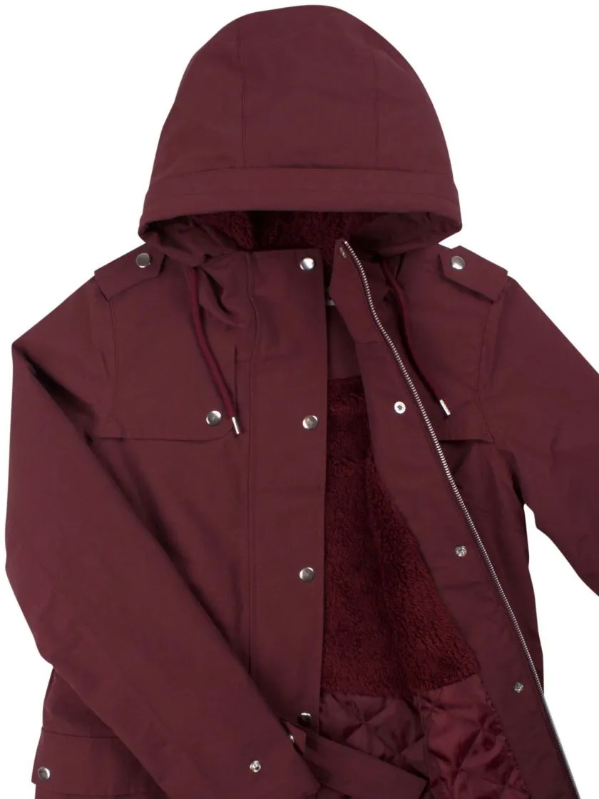 Rode waterdichte jas | Danefae Liv winter parka dark bordeaux