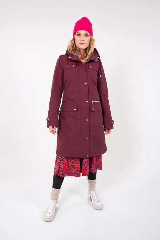 Rode waterdichte jas | Danefae Liv winter parka dark bordeaux