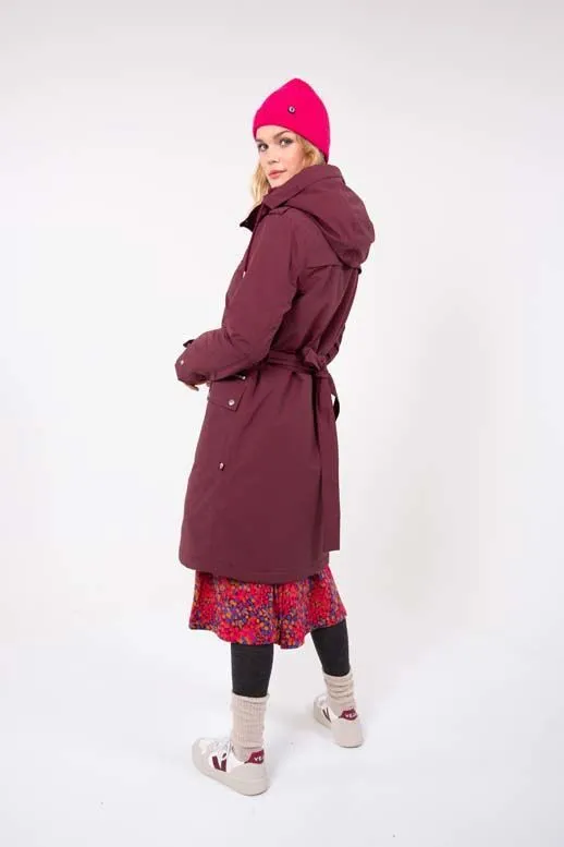 Rode waterdichte jas | Danefae Liv winter parka dark bordeaux