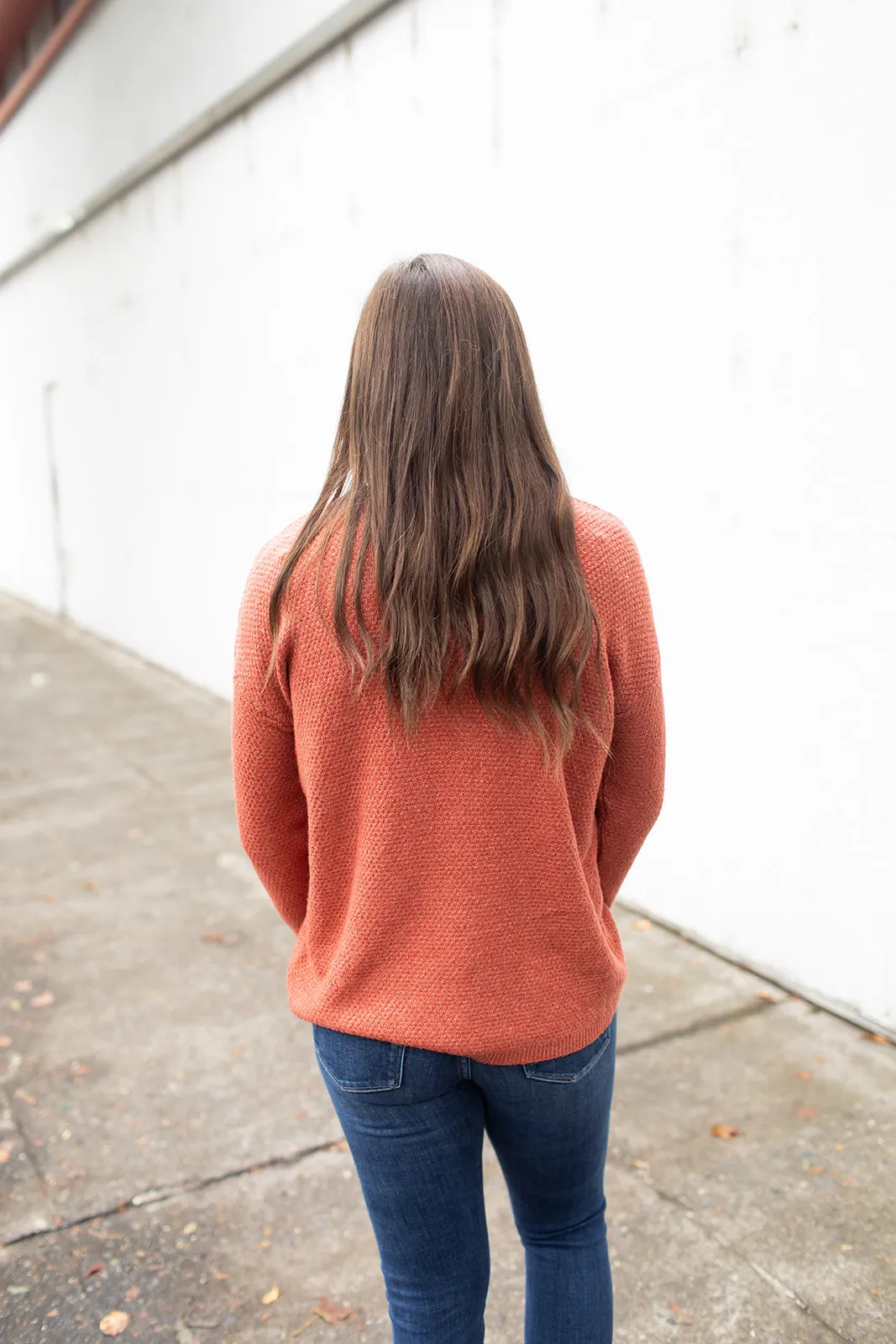 Rust Vneck Knit Sweater (SM-XL)