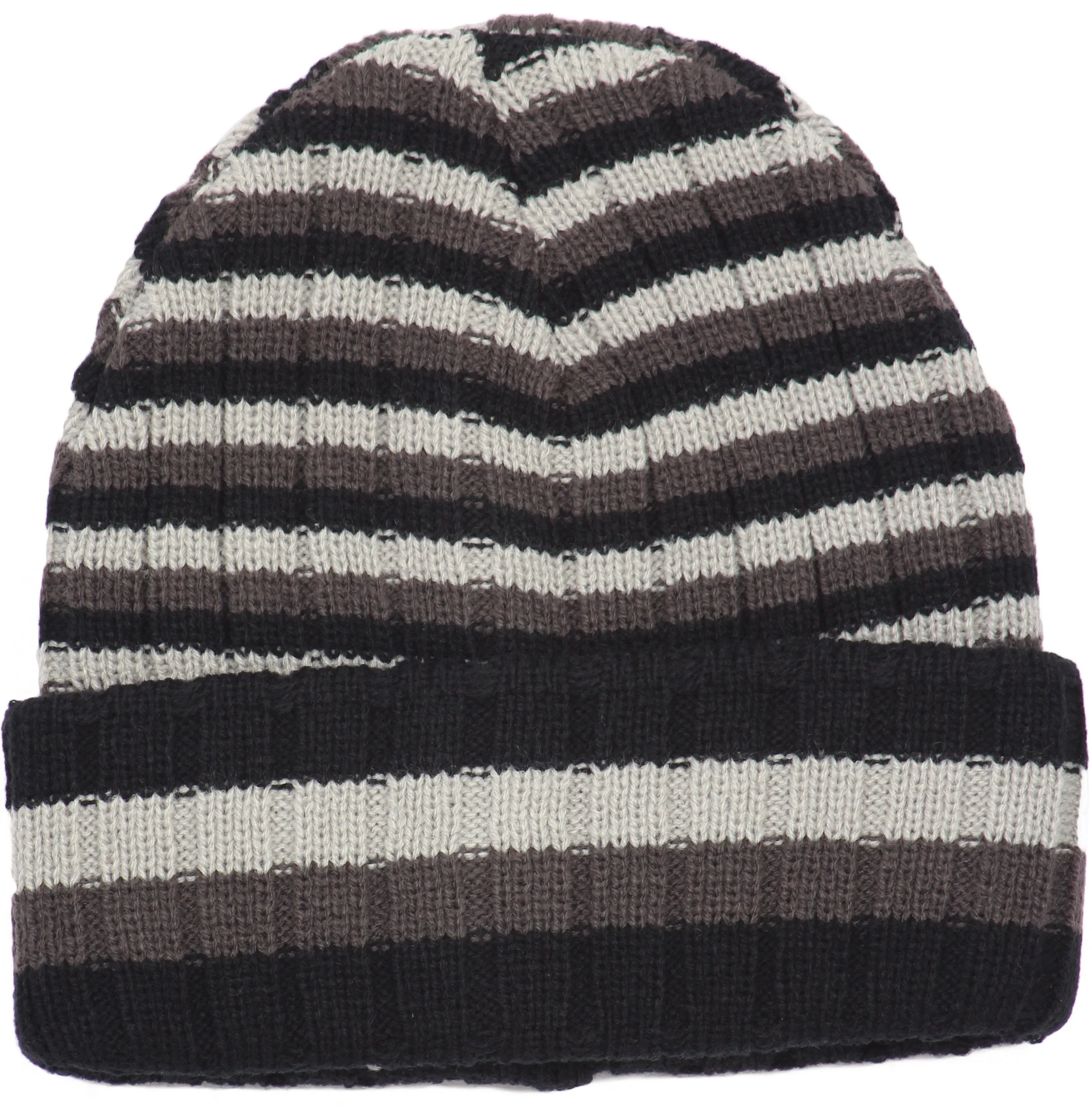 Sakkas Sam Unisex Ribbed Stripe Beanie Cap