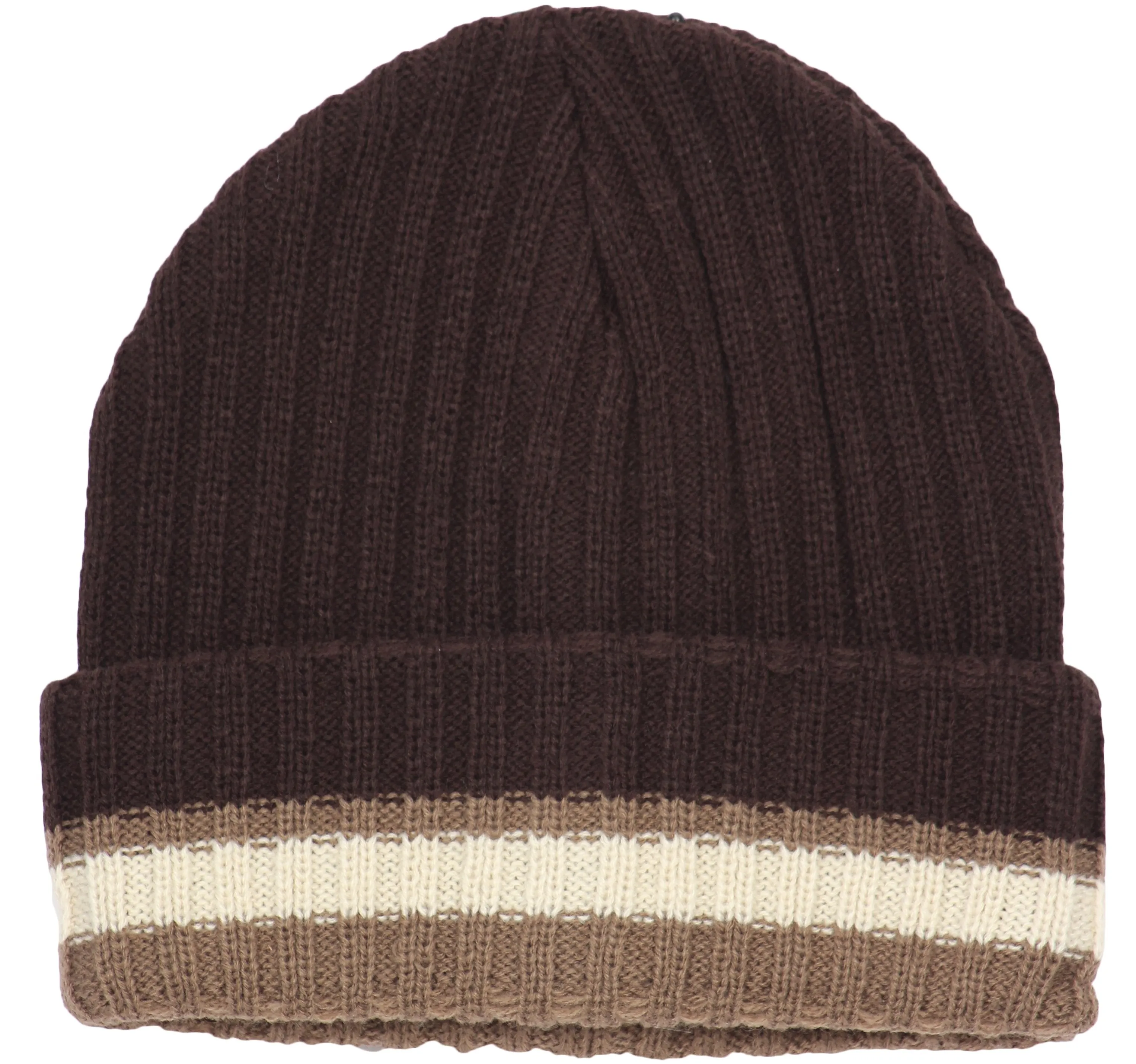 Sakkas Sam Unisex Ribbed Stripe Beanie Cap