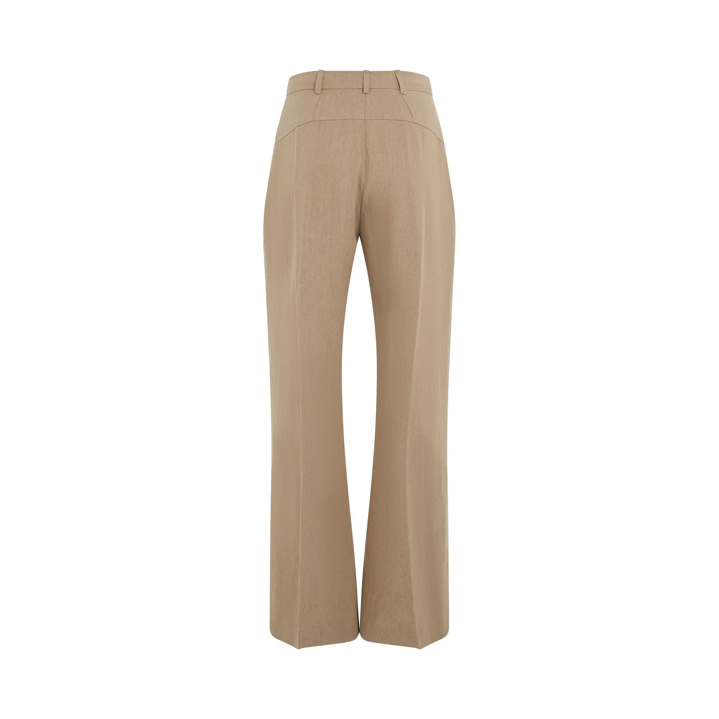 Sauge High Waisted Flare Pants in Beige