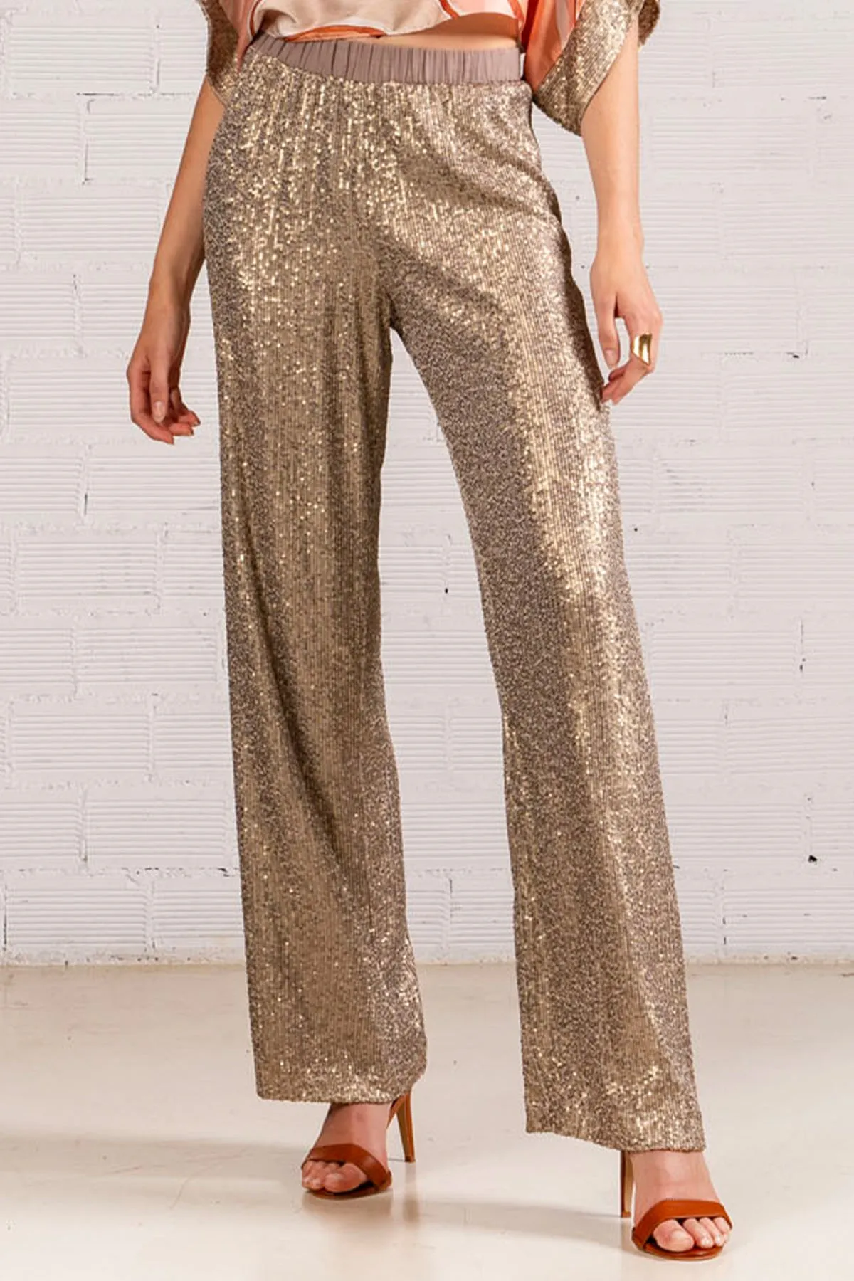 SEQUIN PANTS "MODIA" GOLD