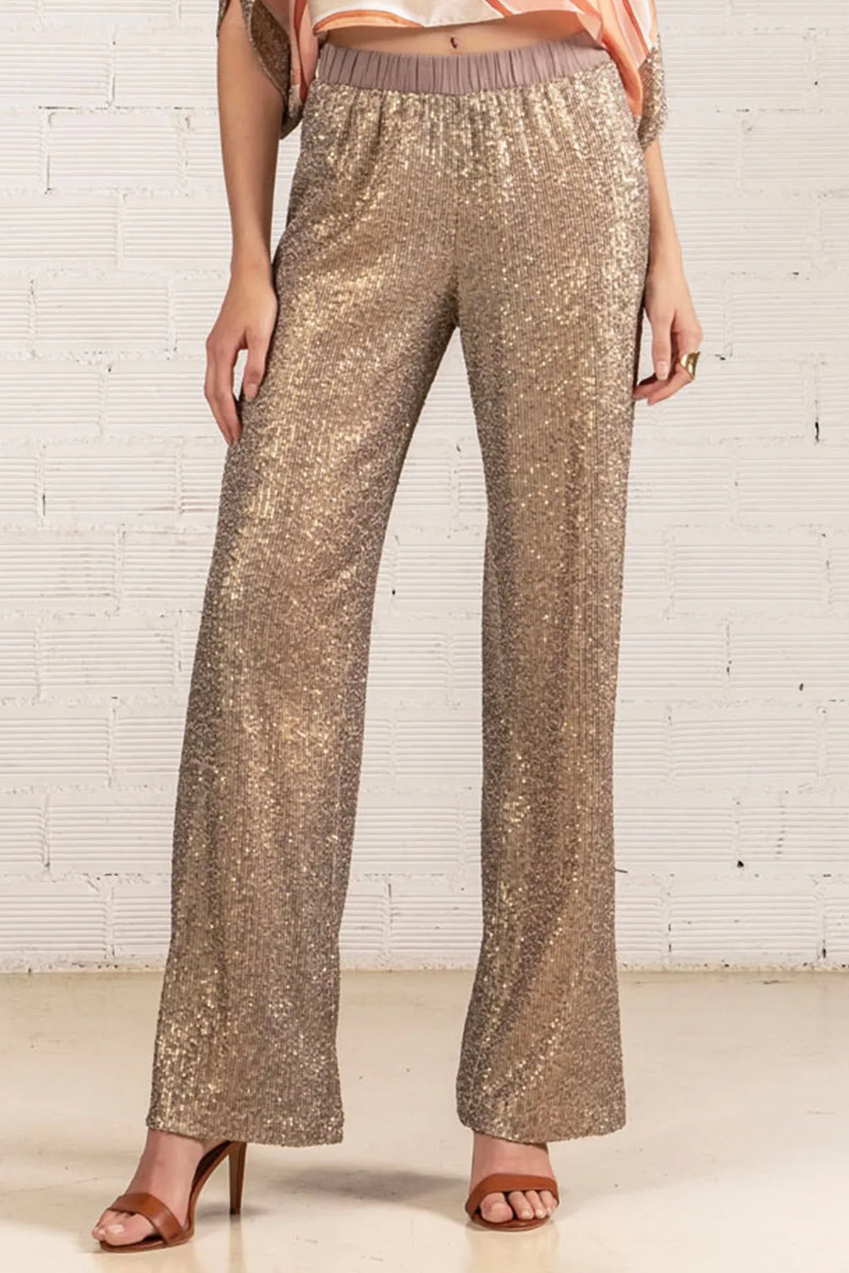 SEQUIN PANTS "MODIA" GOLD