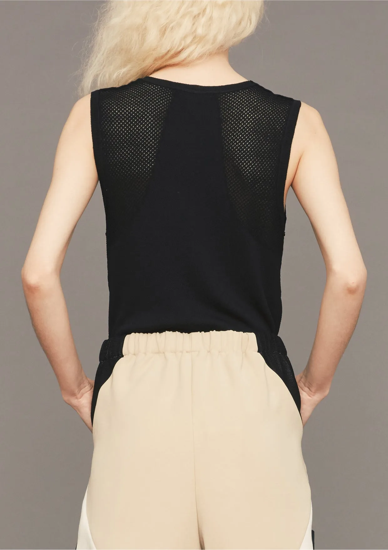 SHIRT SLEEVELESS STRETCH - KNIT black