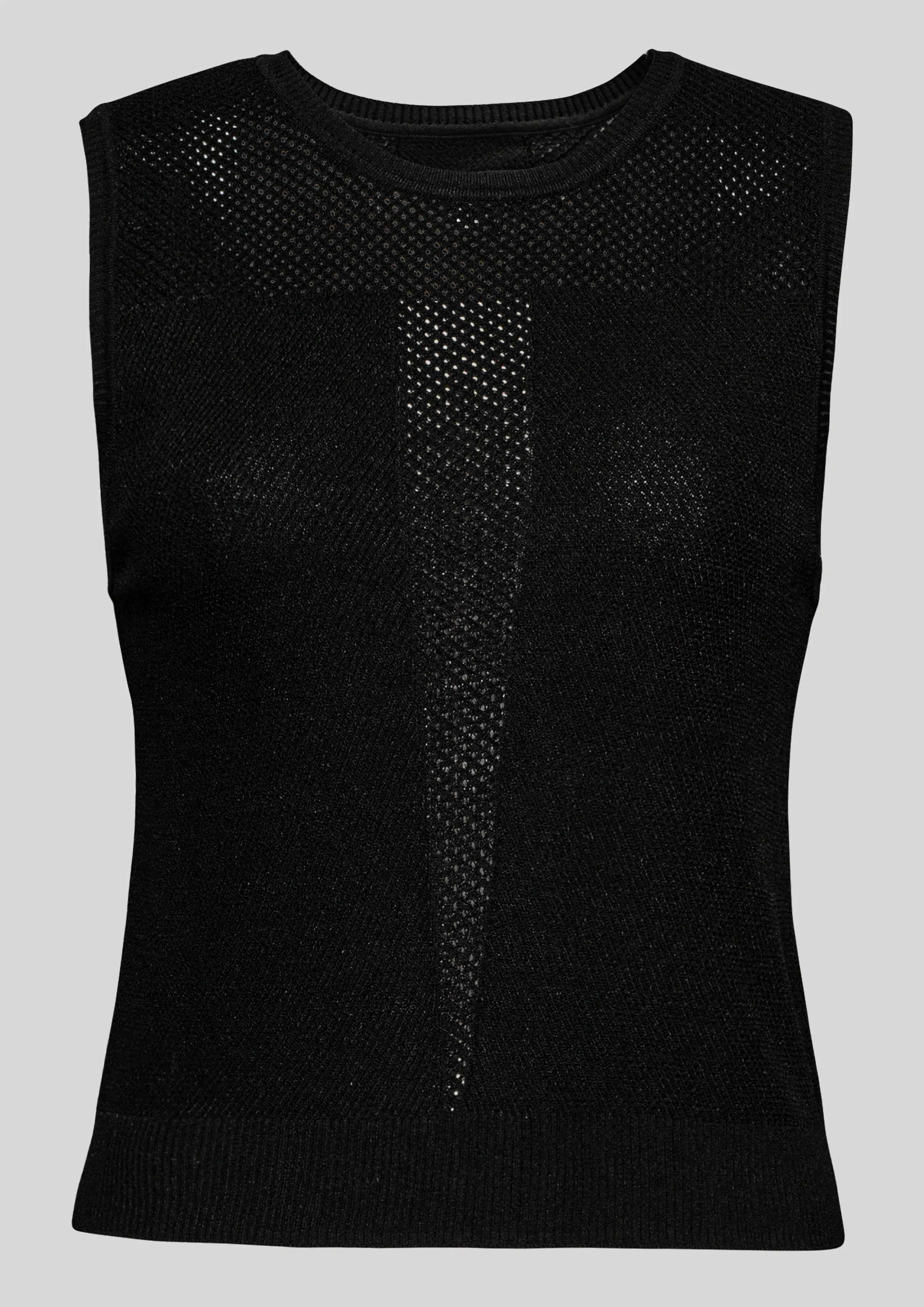 SHIRT SLEEVELESS STRETCH - KNIT black