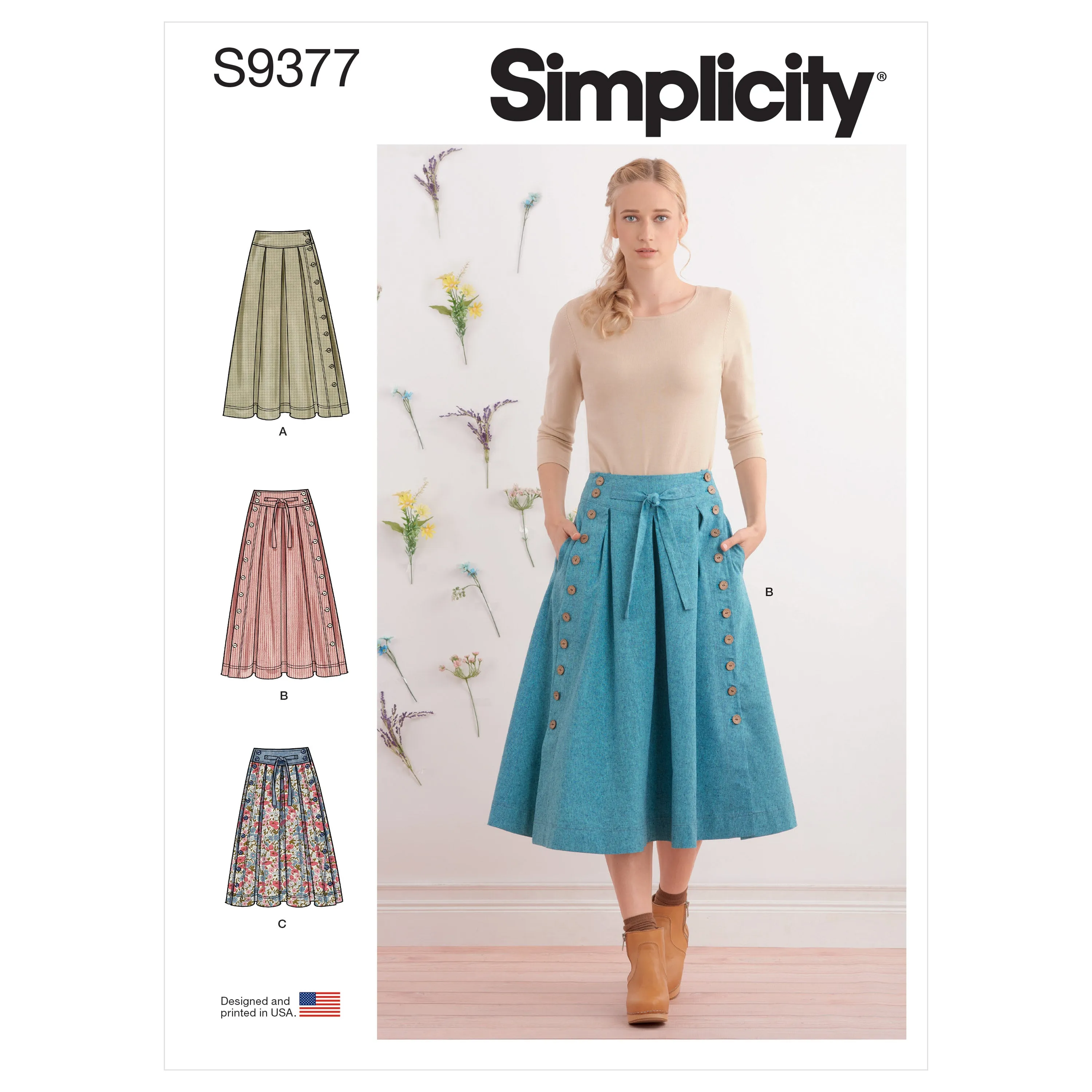 Simplicity Sewing Pattern S9377 Misses' Flared Skirts in Two Lengths