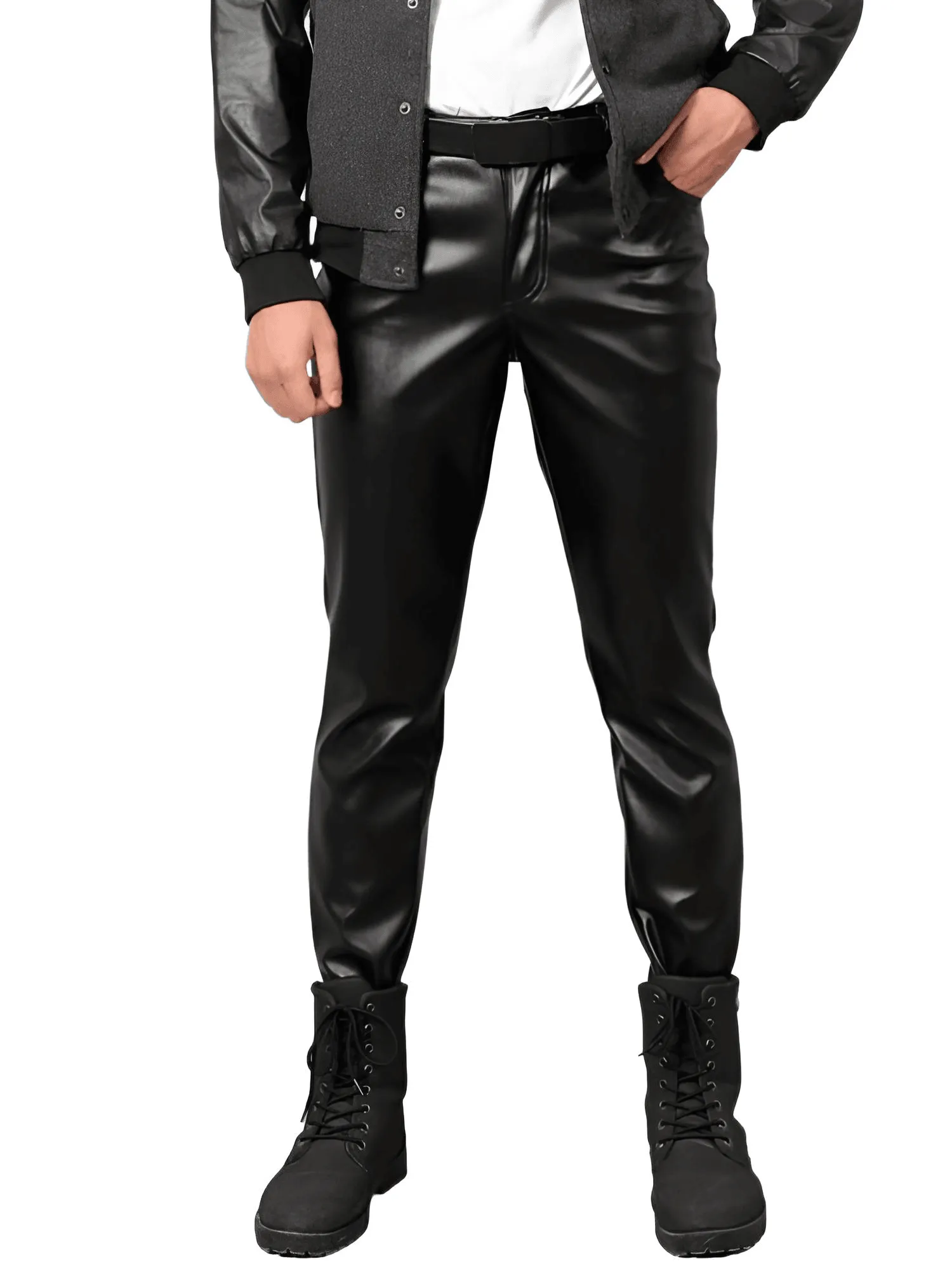 Slim Fit Men's Leather Pants