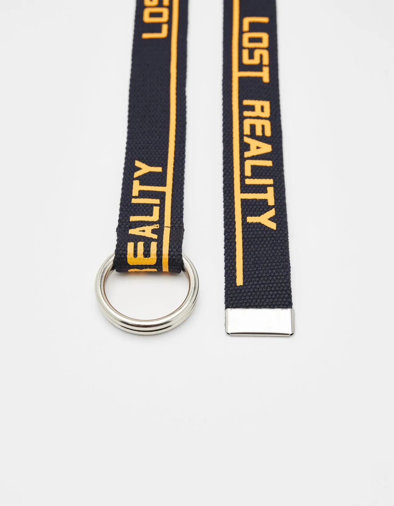 Slogan-printed canvas belt