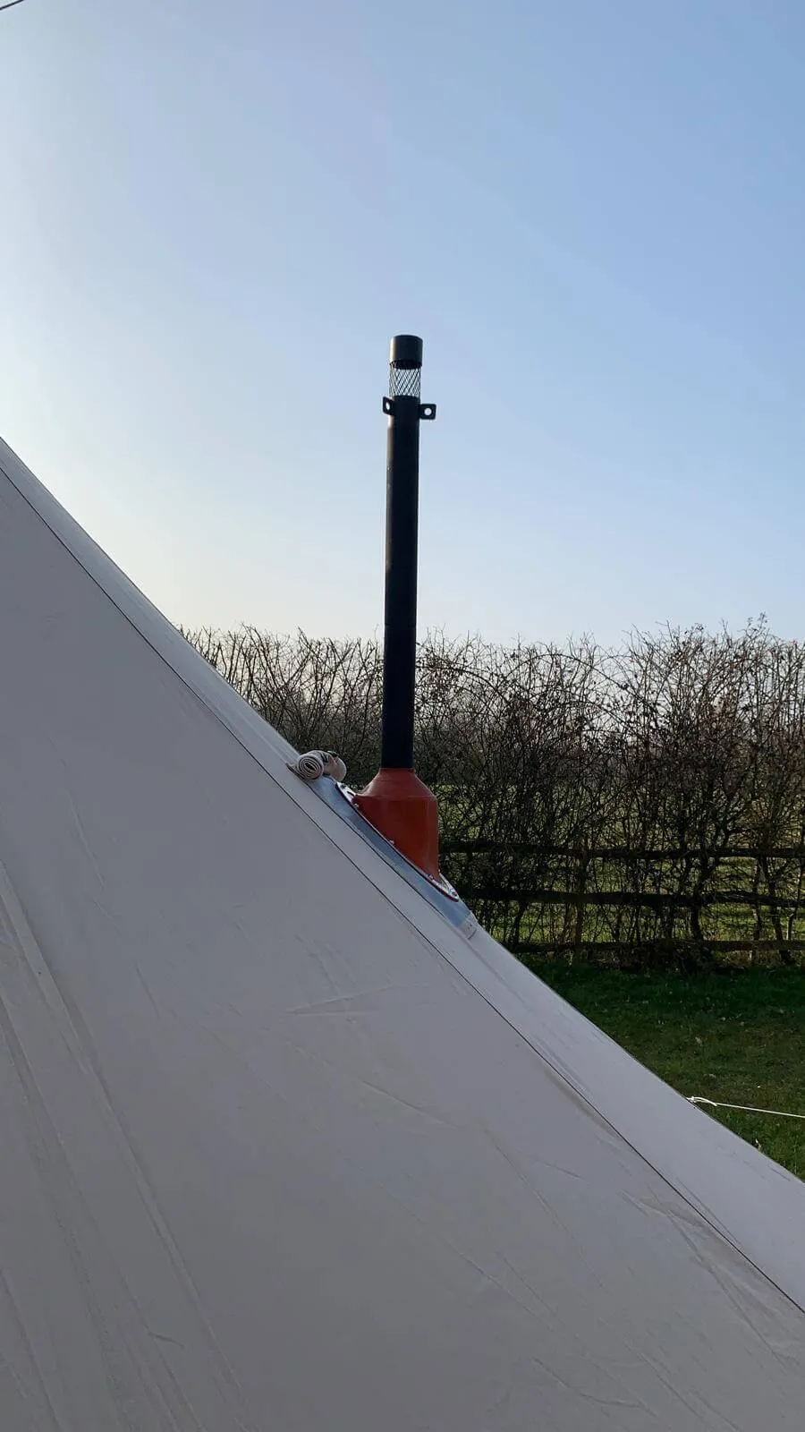 Stove angled flashing kit for bell tent