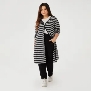 Stripe Long Cardigan