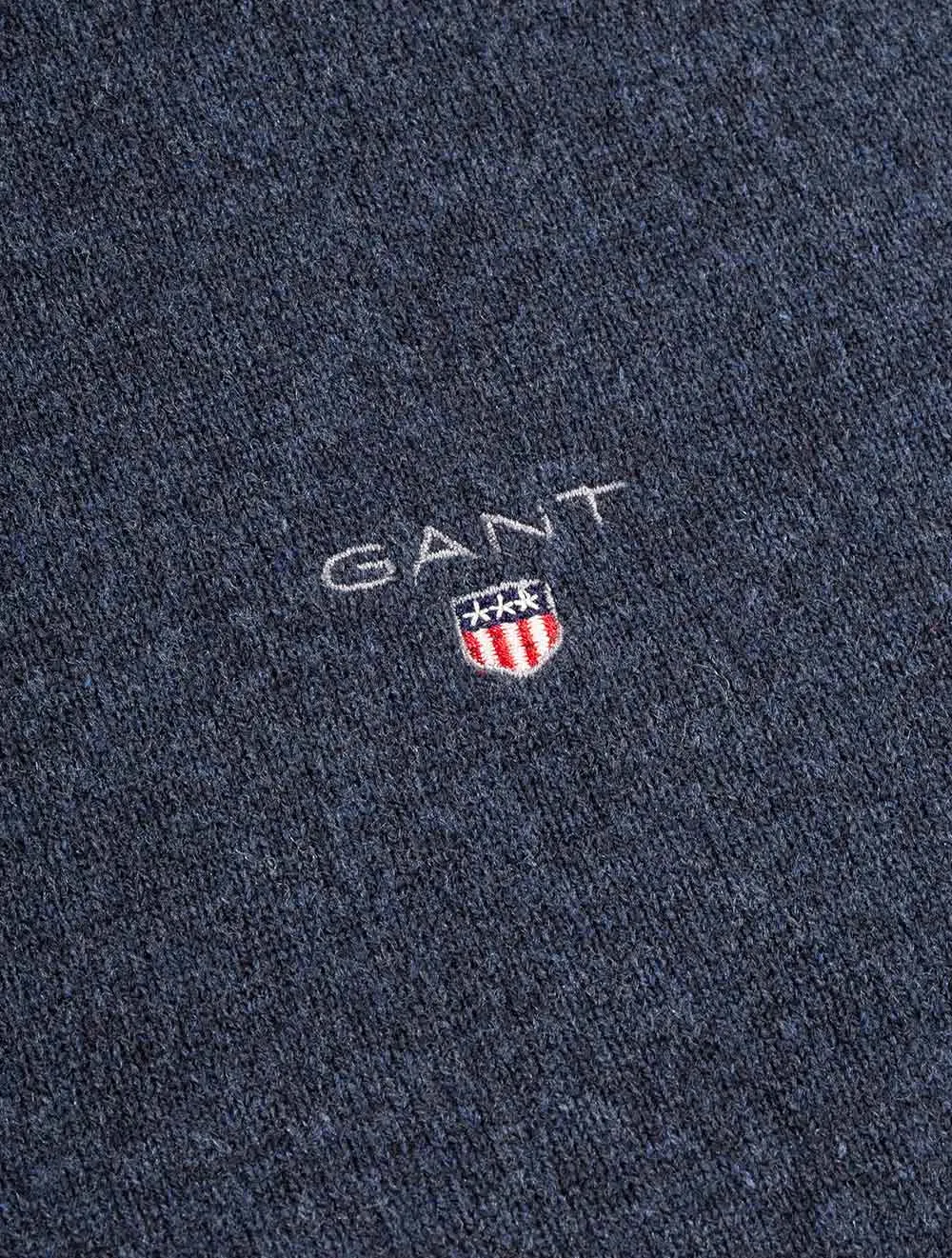 Super Fine Lambswool Crewneck Sweater Dark Navy Melange