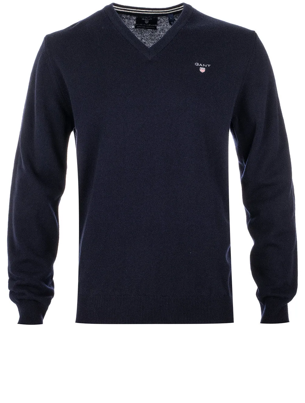 Super Fine Lambswool V-Neck Sweater Marine