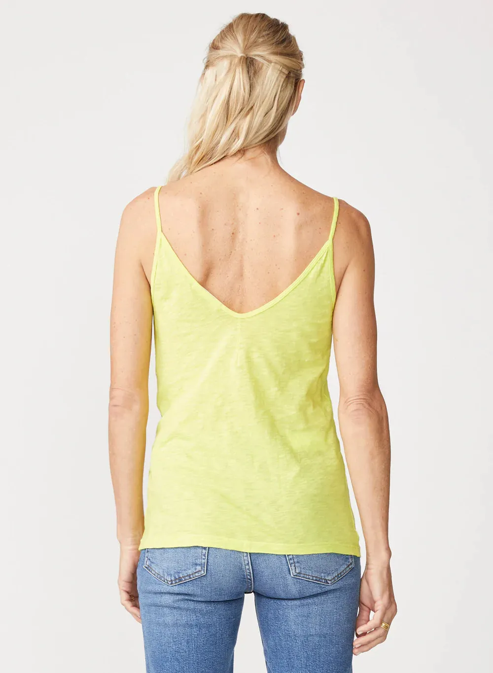 Supima Slub Jersey V Neck Tank - Pear