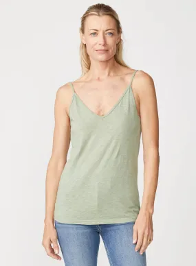 Supima Slub Jersey V Neck Tank - Tea