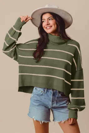 Sweater Season Olive Striped Sweater