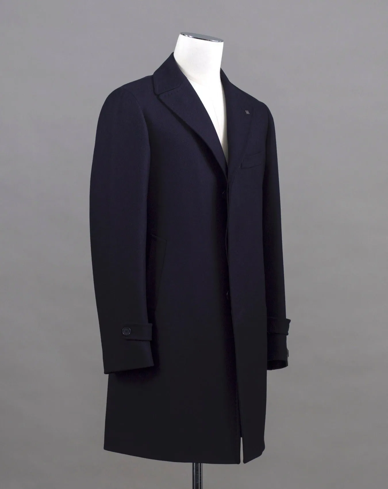 Tagliatore Single Breasted Wool Overcoat / Navy