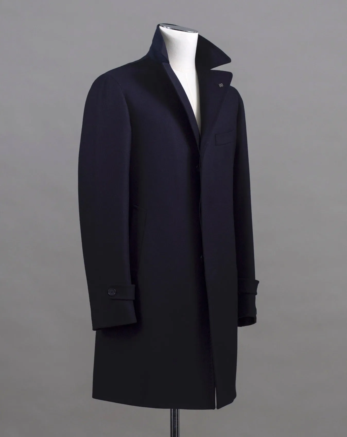 Tagliatore Single Breasted Wool Overcoat / Navy