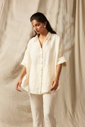 Taj Linen Oversized Flare Shirt Set