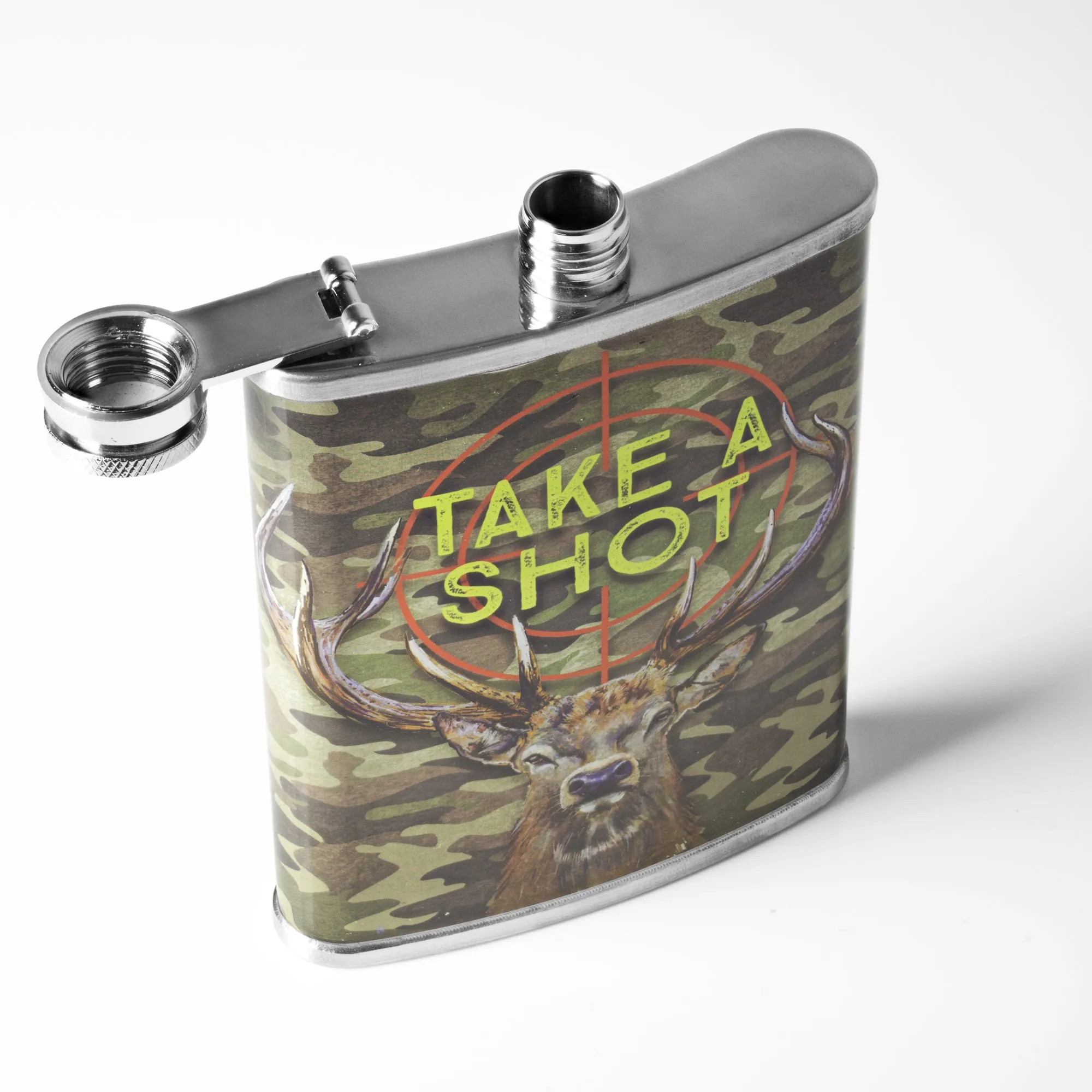 Take A Shot Stainless Steel 8 oz Liquor Flask