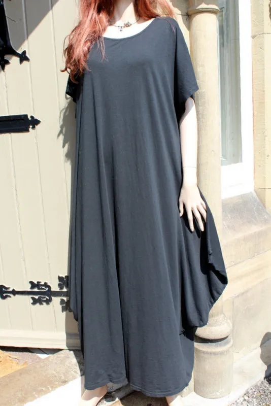 Tall Womens' Italian Cotton Very Long Loose Slip-on Dress