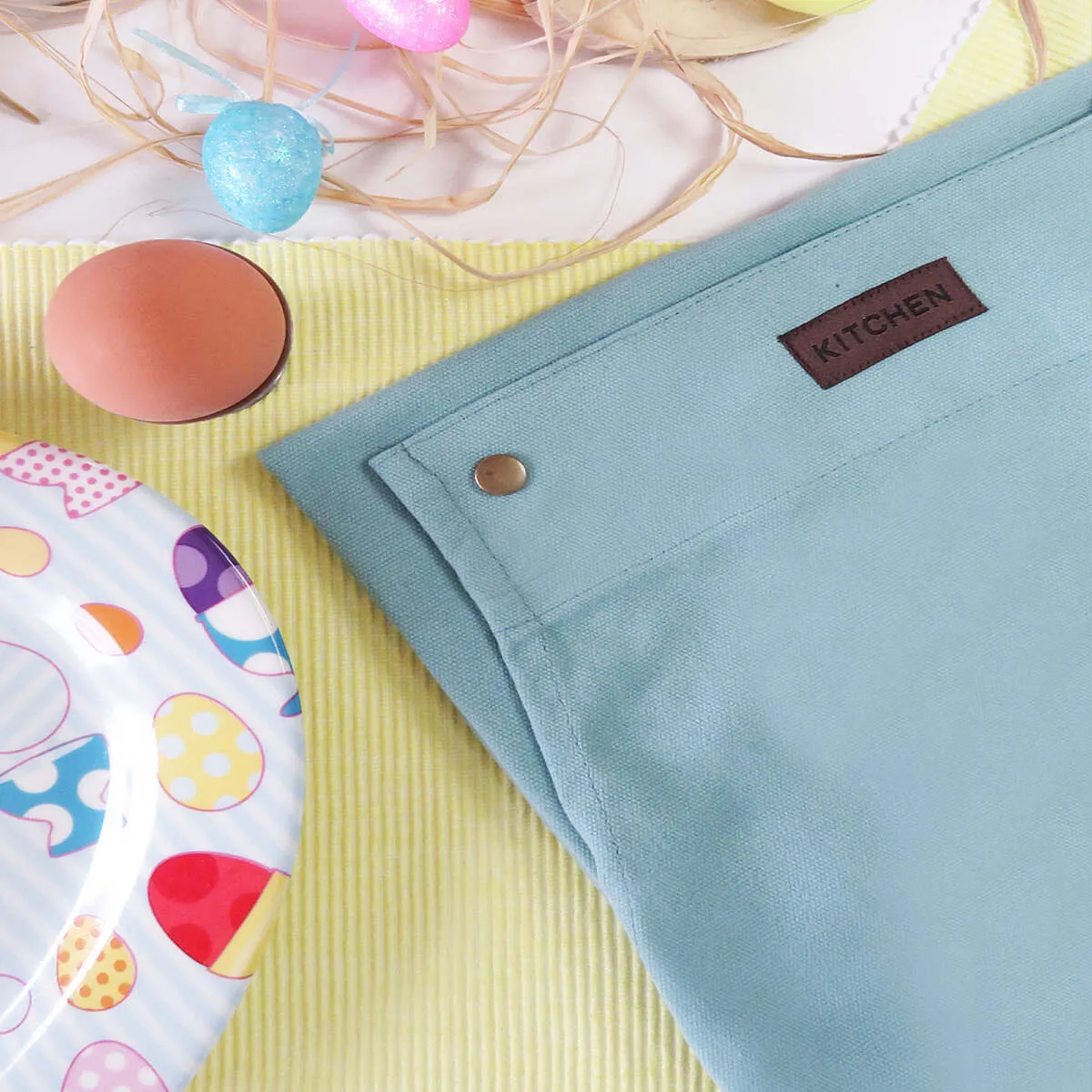 Teal Cotton Canvas Bib Apron