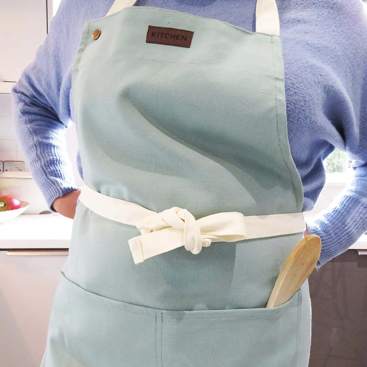 Teal Cotton Canvas Bib Apron