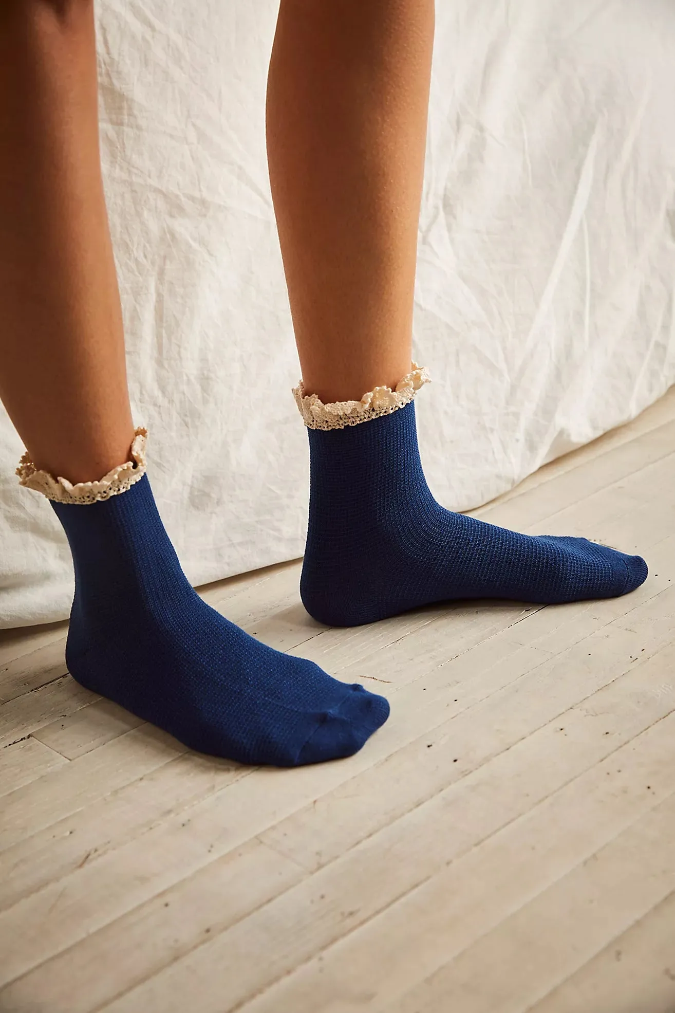 The Beloved Waffle Knit Ankle Sock by Free People - Various Colours