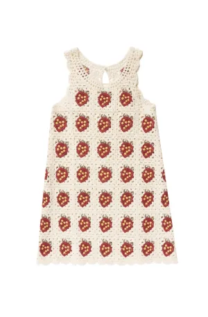 The Crochet Tank Mini Dress Dress by Rylee   Cru - Strawberry - KIDS