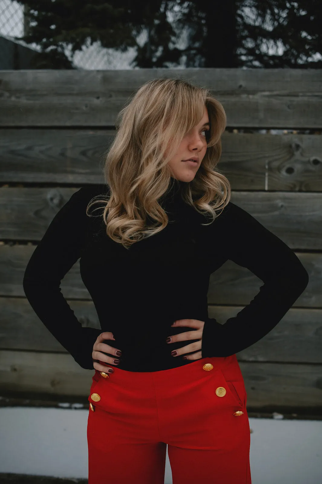 The Danta Button Trouser - Holiday Red