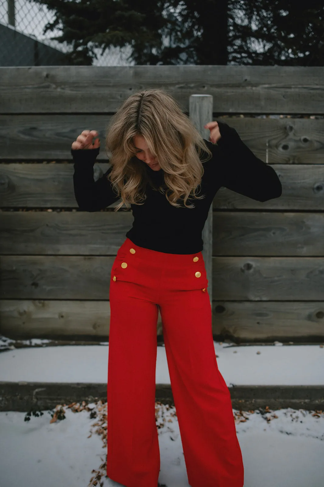 The Danta Button Trouser - Holiday Red