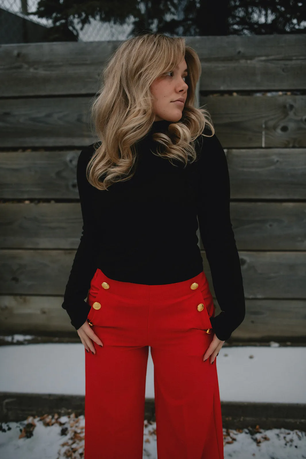 The Danta Button Trouser - Holiday Red