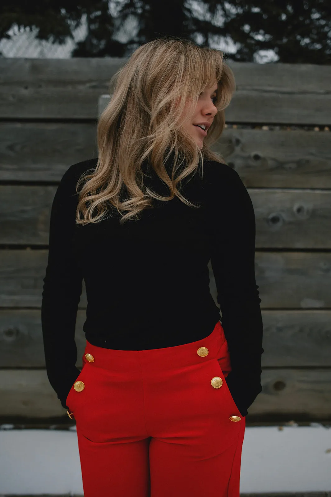 The Danta Button Trouser - Holiday Red